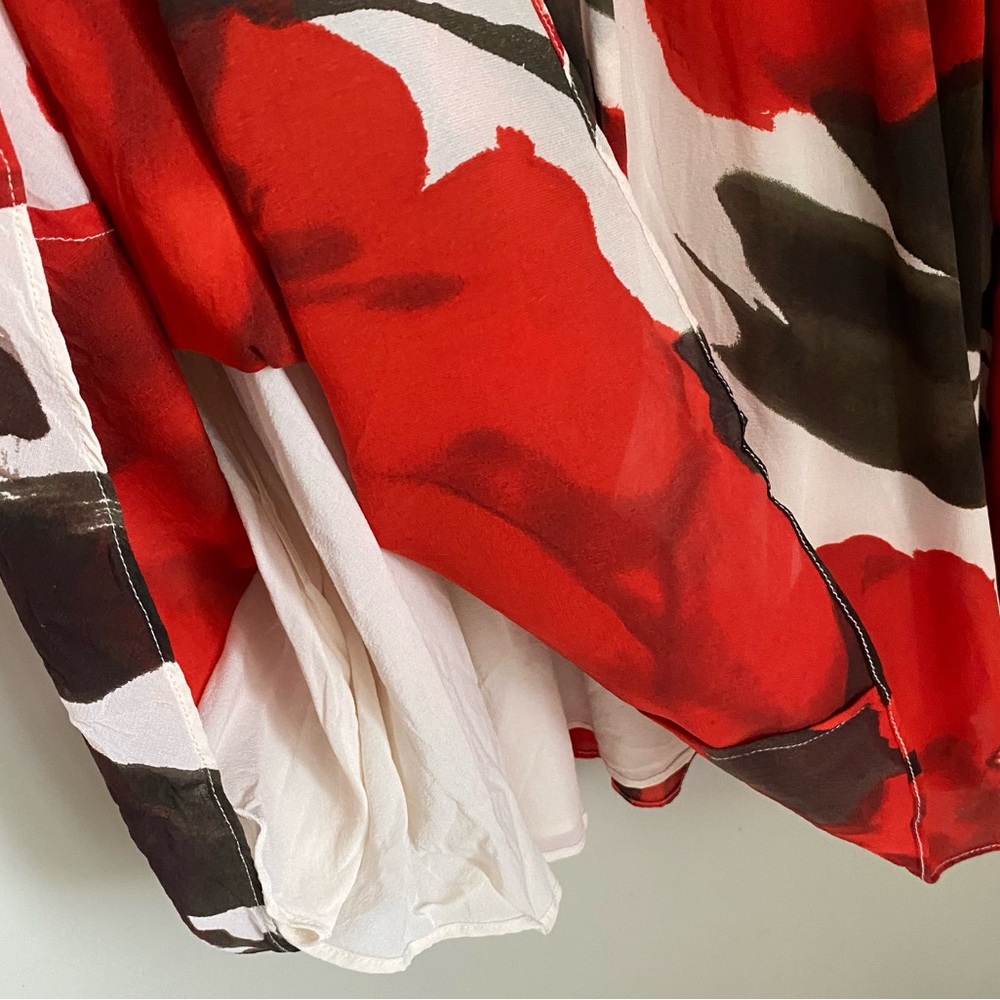 Alice + Olivia Saffron Red Floral Silk Blend Mini Dress Size Small Wedding Chic - Picture 10 of 14